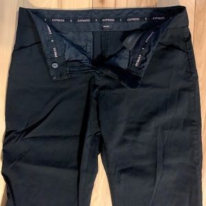 Express Editor Trouser Slacks in Black with Cropped, Straight Leg a la Hepburn